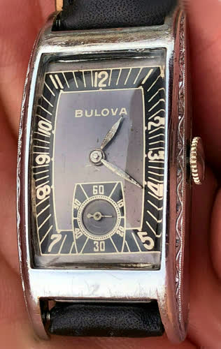 Grey-Black Dialed 43mm Bulova Curvex