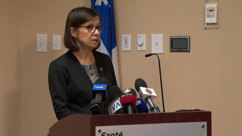Quebec Health Minister Danielle McCann said the province's first presumptive case of the coronavirus has been detected in a woman in the Montreal region. (Radio-Canada)
