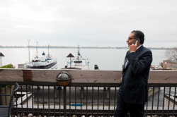 icann - Fadi Chehade grabs a smoke at the Harbour Castle   
