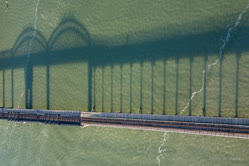 Shadow of the bridge at Barmouth