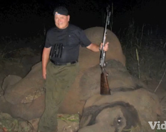 Bob Parsons kills an elephant